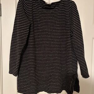 J. Jill Black and White Striped Top